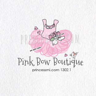Premade boutique pink sewing machine watercolor business logo design – Pink  the Cat